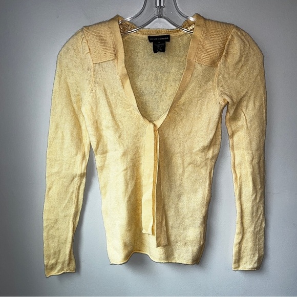 🏷️ 2/$20 Club Monaco Merino Wool V-Neck Tie Sweater - Picture 1 of 9